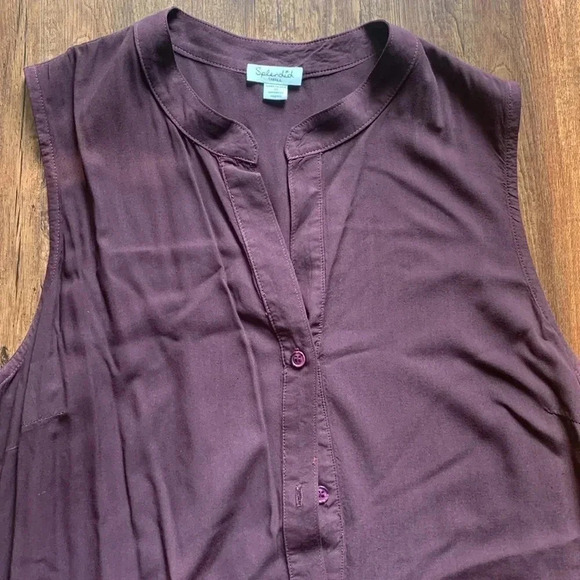 Splendid Sleeveless Dress Plum Split Neck Size Small - Picture 2 of 7